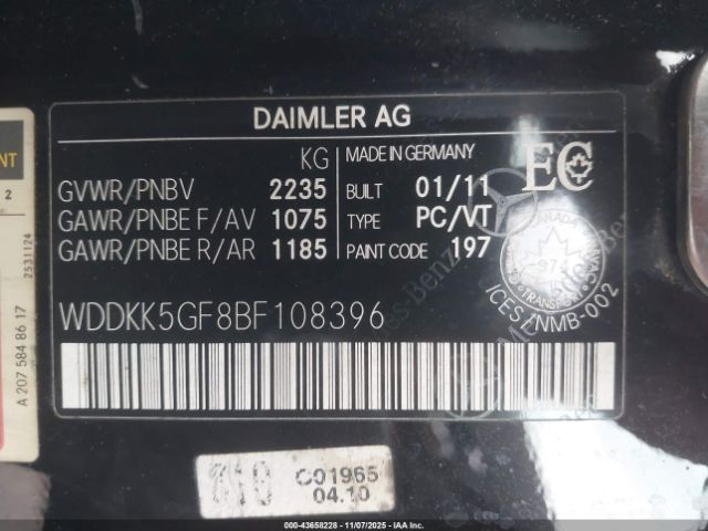 2011 MERCEDES-BENZ E 350 WDDKK5GF8BF108396 Photo 8