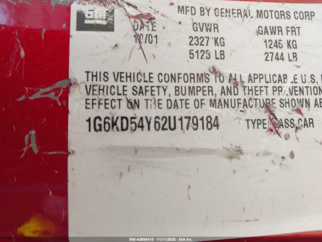 2002 CADILLAC DEVILLE 1G6KD54Y62U179184 Photo 8