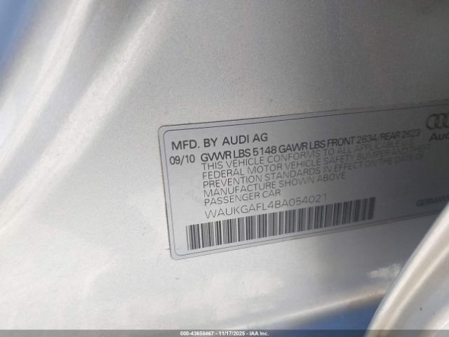 2011 AUDI S4 WAUKGAFL4BA054021 Photo 8