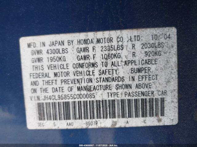 2005 ACURA TSX JH4CL95855C000085 Photo 8