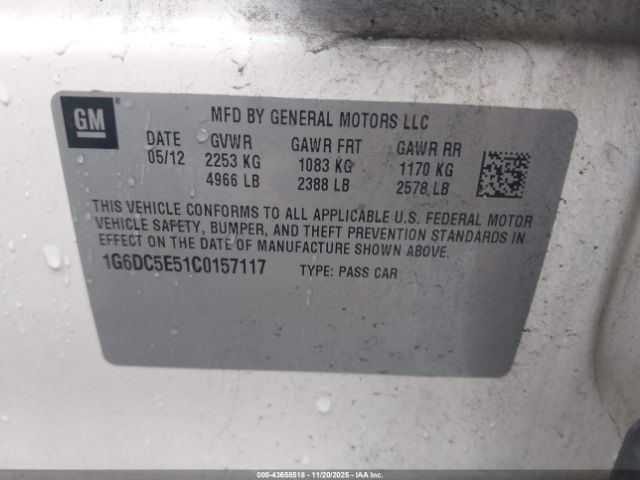 2012 CADILLAC CTS 1G6DC5E51C0157117 Photo 8