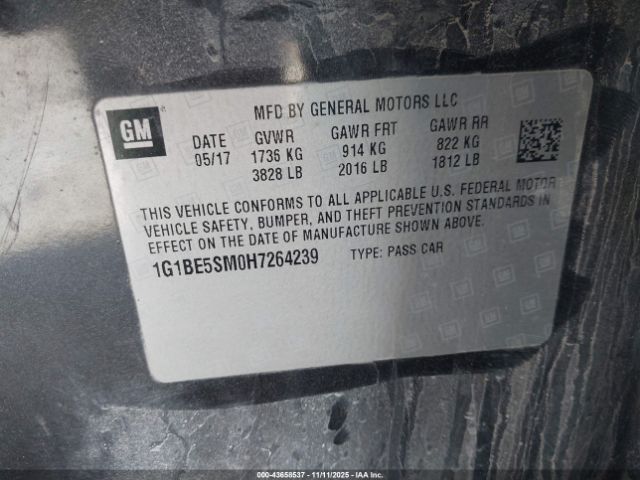 2017 CHEVROLET CRUZE 1G1BE5SM0H7264239 Photo 8