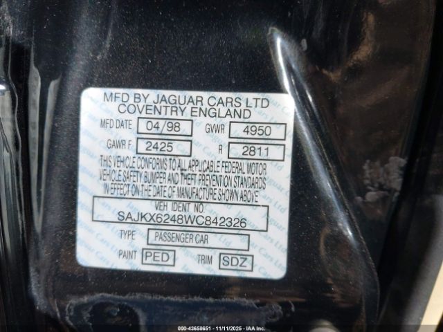 1998 JAGUAR XJ8 SAJKX6248WC842326 Photo 8