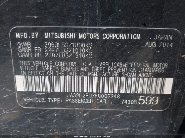 2015 MITSUBISHI LANCER JA32U2FU7FU002248 Photo 8