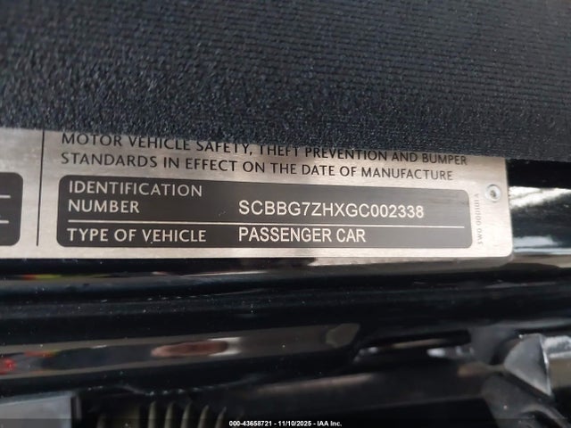 SCBBG7ZHXGC002338 Bentley Mulsanne Speed