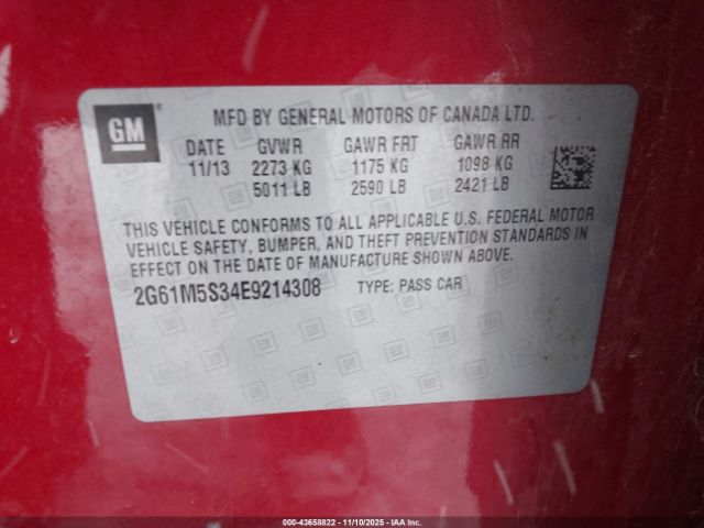 2014 CADILLAC XTS 2G61M5S34E9214308 Photo 8