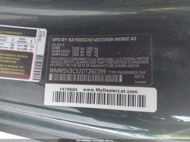 2013 MINI HARDTOP WMWSV3C52DT392399 Photo 8