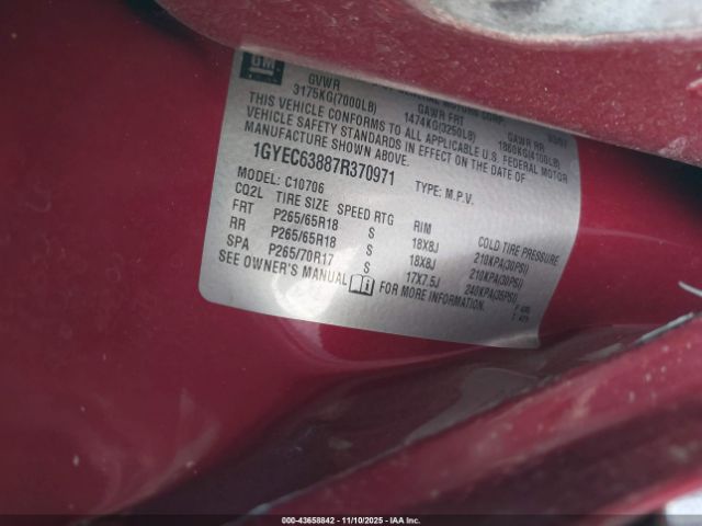 2007 CADILLAC ESCALADE 1GYEC63887R370971 Photo 8