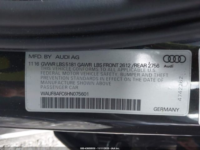 2017 AUDI A6 WAUF8AFC6HN075601 Photo 8