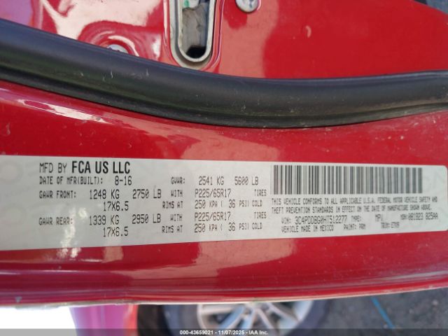 2017 DODGE JOURNEY 3C4PDDBG0HT512277 Photo 8