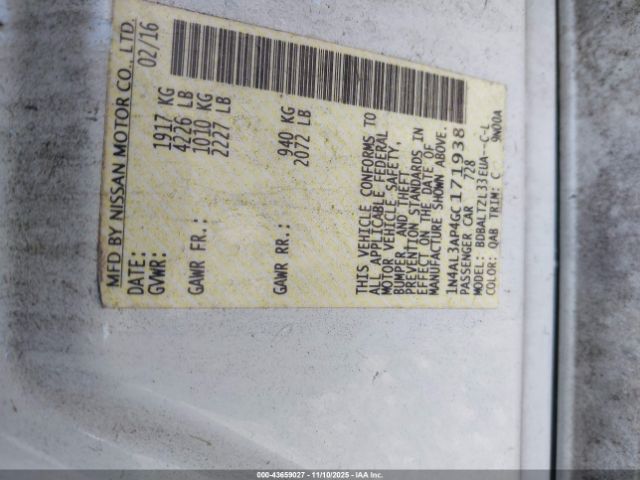 2016 NISSAN ALTIMA 1N4AL3AP4GC171938 Photo 8