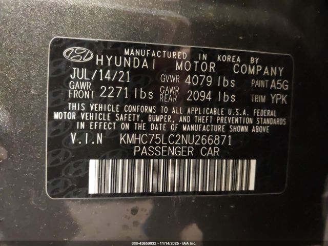 2022 HYUNDAI IONIQ HYBRID KMHC75LC2NU266871 Photo 8