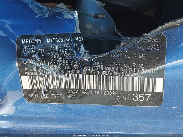 2020 MITSUBISHI OUTLANDER SPORT JA4AP4AU4LU002009 Photo 8