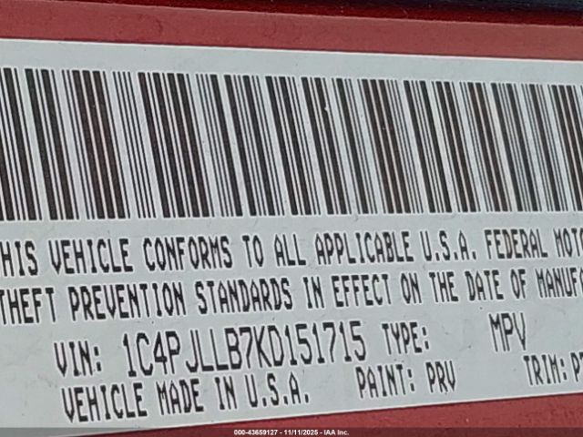 2019 JEEP CHEROKEE 1C4PJLLB7KD151715 Photo 8