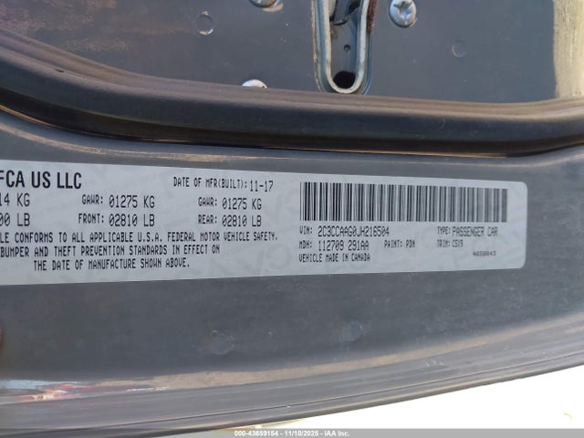 43659154 :رقم المزاد ، 2C3CCAAG0JH216504 vin ، 2018 Chrysler 300 Touring مزاد بيع