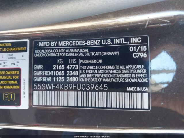 2015 MERCEDES-BENZ C 300 55SWF4KB9FU039645 Photo 8