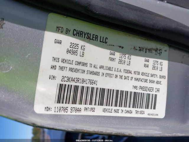 2008 CHRYSLER 300 2C3KA43R18H176641 Photo 8