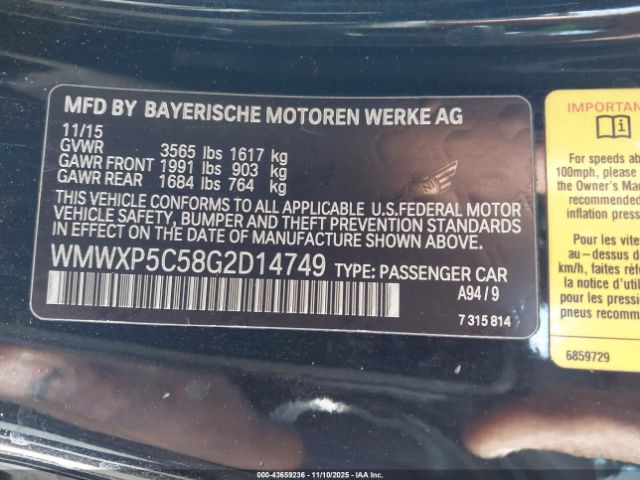 2016 MINI HARDTOP WMWXP5C58G2D14749 Photo 8