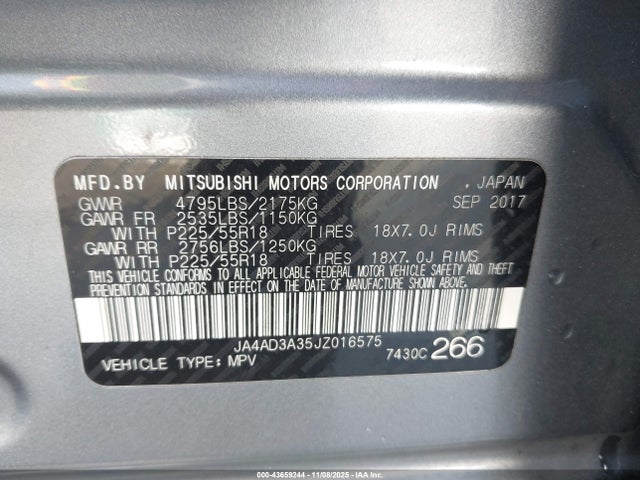 Mitsubishi Outlander Se 2018 JA4AD3A35JZ016575 Image 9