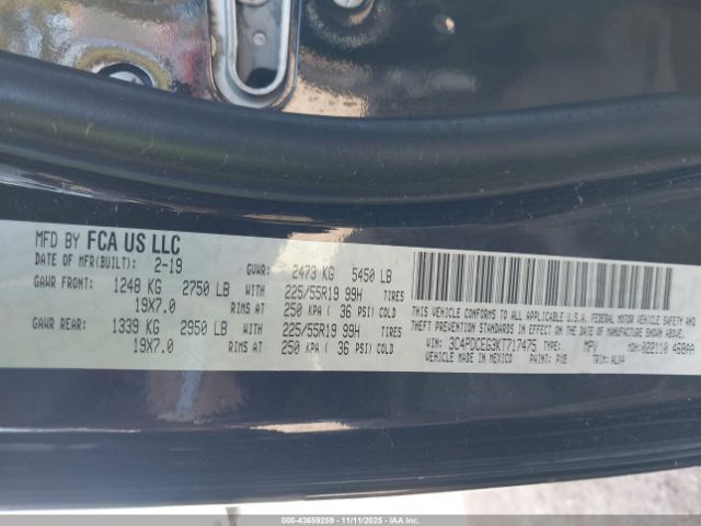 2019 DODGE JOURNEY 3C4PDCEG3KT717475 Photo 8