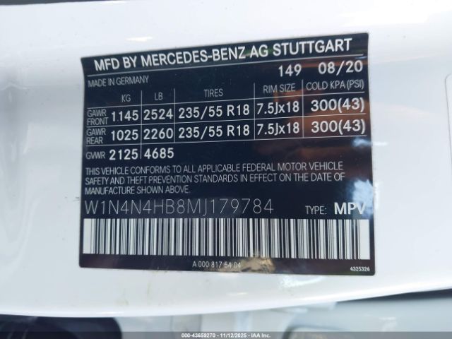 2021 MERCEDES-BENZ GLA 250 W1N4N4HB8MJ179784 Photo 8