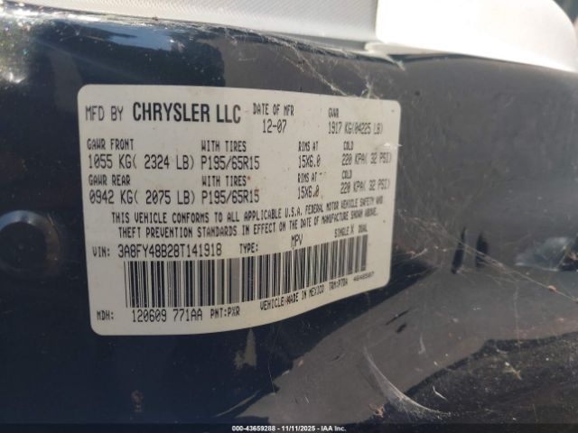 2008 CHRYSLER PT CRUISER 3A8FY48B28T141918 Photo 8