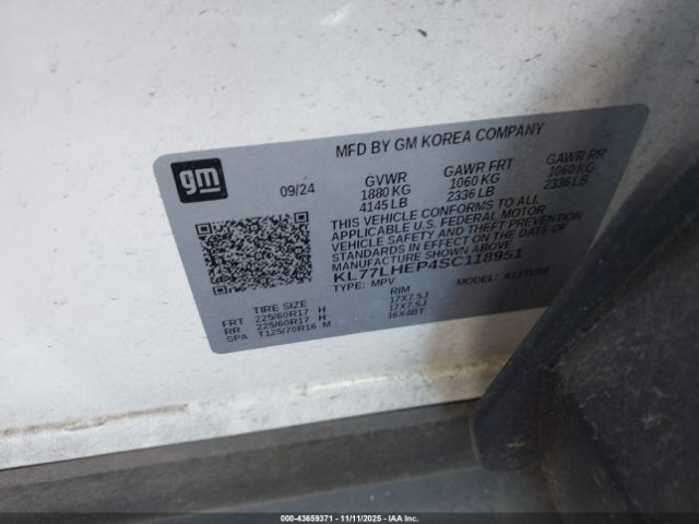 2025 CHEVROLET TRAX KL77LHEP4SC118951 Photo 8