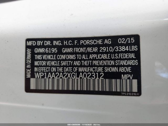 2016 PORSCHE CAYENNE WP1AA2A2XGLA02312 Photo 8