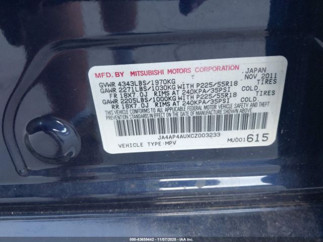 2012 MITSUBISHI OUTLANDER SPORT JA4AP4AUXCZ003233 Photo 8