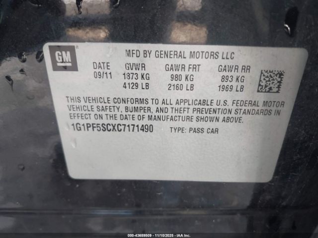 2012 CHEVROLET CRUZE 1G1PF5SCXC7171490 Photo 8