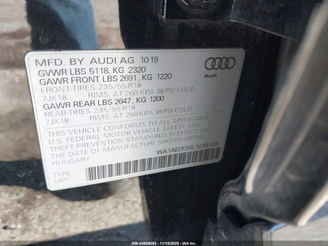2020 AUDI Q3 WA1AECF34L1035108 Photo 8