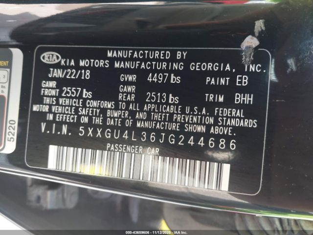 2018 KIA OPTIMA 5XXGU4L36JG244686 Photo 8