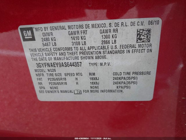2010 CADILLAC SRX 3GYFNAEY9AS644357 Photo 8