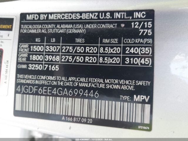 2016 MERCEDES-BENZ GL 450 4JGDF6EE4GA699446 Photo 8