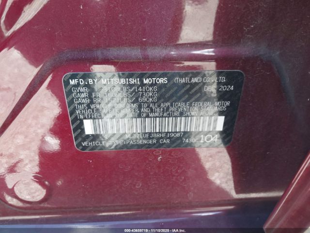 2024 MITSUBISHI MIRAGE G4 ML32FUFJ8RHF19087 Photo 8