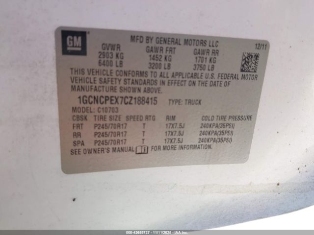 2012 CHEVROLET SILVERADO 1500 1GCNCPEX7CZ188415 Photo 8