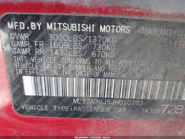 2018 MITSUBISHI MIRAGE ML32A3HJ5JH010789 Photo 8