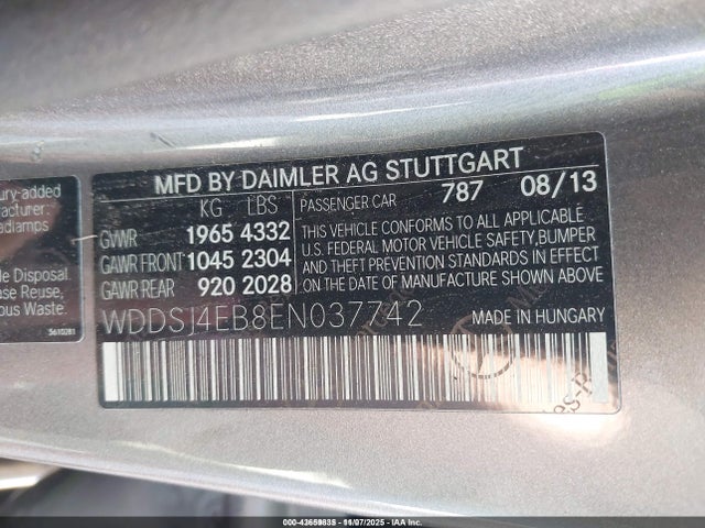 WDDSJ4EB8EN037742 Mercedes-Benz CLA-Class