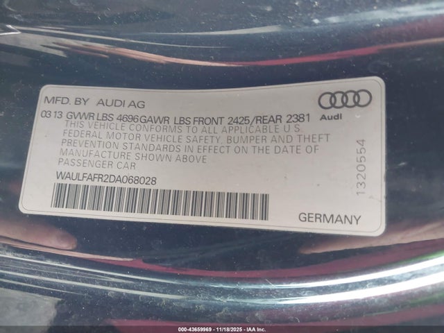 2013 AUDI A5 WAULFAFR2DA068028 Photo 8
