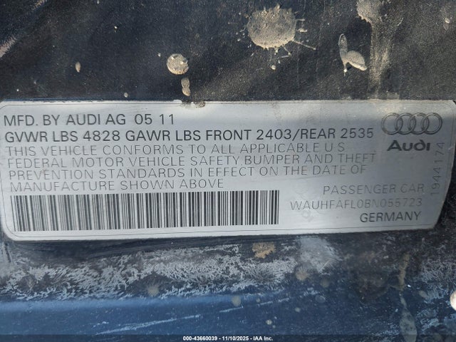 2011 AUDI A4 WAUHFAFL0BN055723 Photo 8