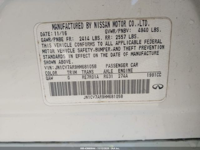 2017 INFINITI Q50 JN1CV7AR9HM681058 Photo 8