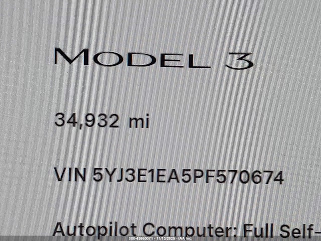 Tesla Model 3 Rear-wheel Drive 2023 5YJ3E1EA5PF570674 Image 15