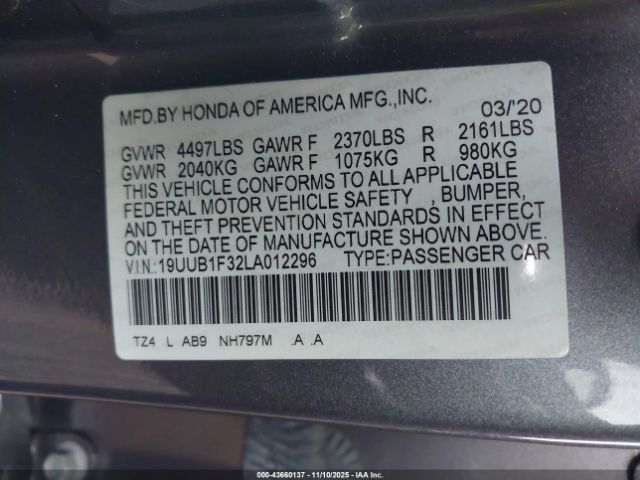 2020 ACURA TLX 19UUB1F32LA012296 Photo 8