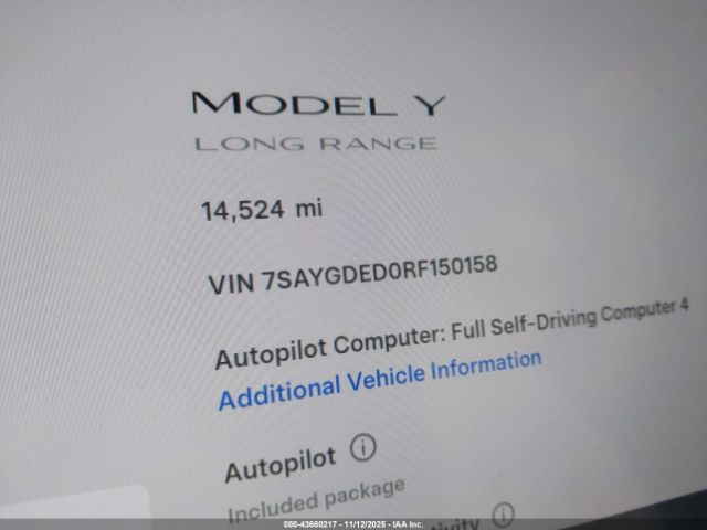 2024 TESLA MODEL Y 7SAYGDED0RF150158 Photo 6