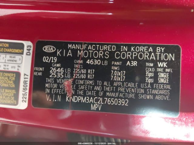 2020 KIA SPORTAGE KNDPM3AC2L7650392 Photo 8