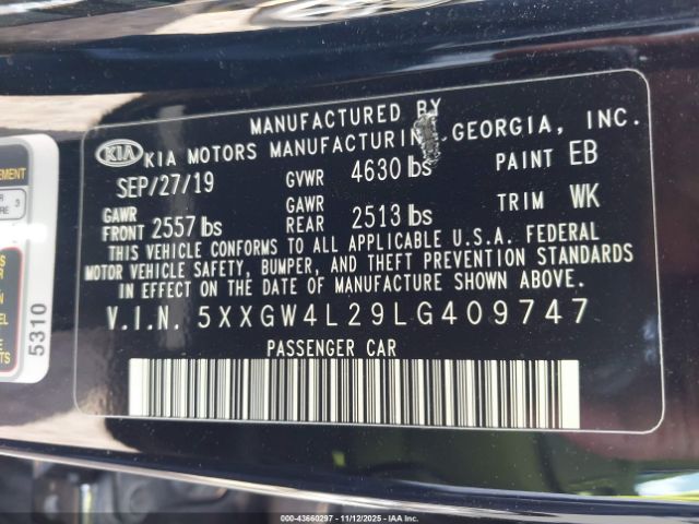 2020 KIA OPTIMA 5XXGW4L29LG409747 Photo 8
