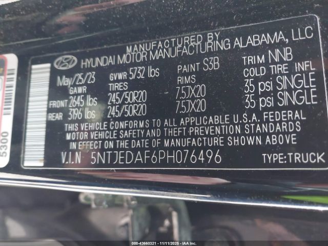 2023 HYUNDAI SANTA CRUZ 5NTJEDAF6PH076496 Photo 8