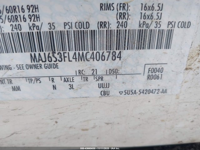 2021 FORD ECOSPORT MAJ6S3FL4MC406784 Photo 8