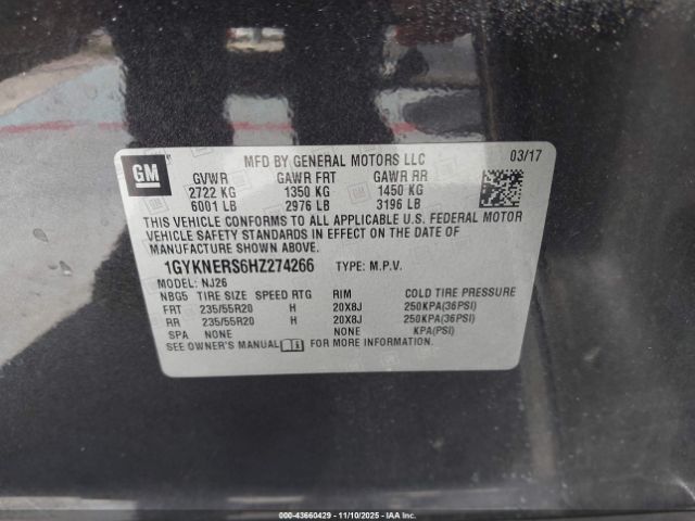 2017 CADILLAC XT5 1GYKNERS6HZ274266 Photo 8