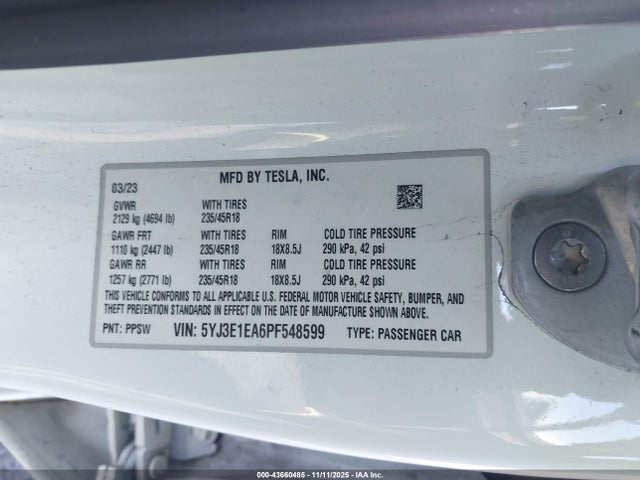 2023 TESLA MODEL 3 5YJ3E1EA6PF548599 Photo 8